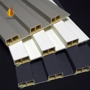 YINING Classic PVC Fluted Wall Panel Waterproof WPC interior Wall Covering Easy Install 3D Wall Panel For Home Decoration