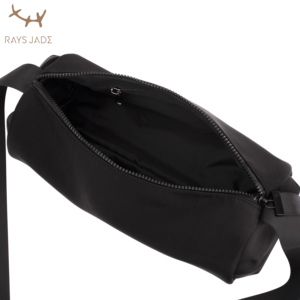 Pliable fait sur commande de sport de voyage en polyester noir en nylon imperméable pour hommes femmes épaule bandoulière baril sac à main sac de sport - Product Image 4