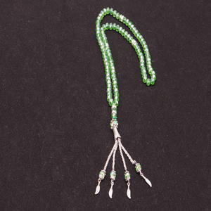 เครื่องประดับสร้อยคอคริสตัลสีเขียว Tasbeeh 99 มุสลิม <span class=keywords><strong>Mala</strong></span> - Product Image 1