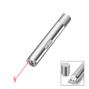 <strong>3</strong>-in-1 Mini USB Rechargeable LED Pocket Penlight Red Laser <strong>Pointer</strong> UV Flashlight Aluminum Multi-Function Pets Camping - Product Image 6
