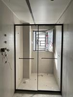Puerta de Ducha Moderna con Marco de Aluminio y Acero Inoxidable, Un Panel Fijo y Dos Correderos, Garantía de 5 Años, Fácil de Limpiar, para Villa