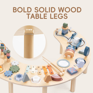 Blocs <span class=keywords><strong>de</strong></span> construction multifonctionnels en perles <span class=keywords><strong>de</strong></span> bois pour enfants, jouet éducatif précoce, <span class=keywords><strong>table</strong></span> d'activités lune avec différentes options <span class=keywords><strong>de</strong></span> jeu - Product Image 2