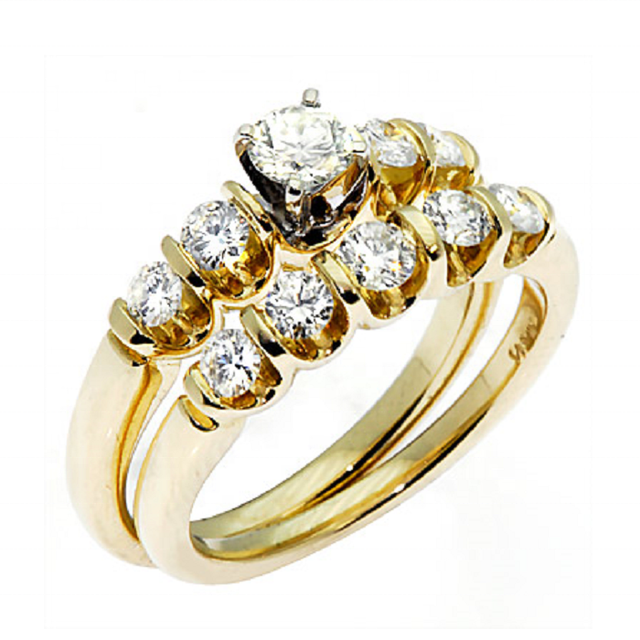 Natural Diamond Ring with Gold Plated for Engagement and Wedding