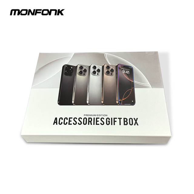 Custom 6 in 1 Accessories Gift Box Set US EU Phone Case Wireless Charger Data Cable Magnetic Leather Card Earphone for iPhone