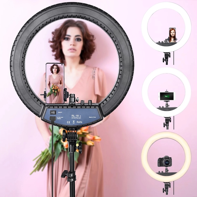 18-Inch Custom Video LED Ring Fill Light Phone Studio Tripod Stand Factory Plastic Ringlight for Photography Selfie