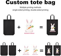 Sac fourre-tout en non-tissé noir, logo personnalisé or argent, estampage à chaud, sacs de shopping réutilisables pour boutique de bijoux