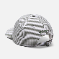 Casquette de baseball non structurée en coton, 6 panneaux, avec sangle arrière réglable, logo brodé personnalisé, style Dad Hat à rayures, fabrication OEM ODM