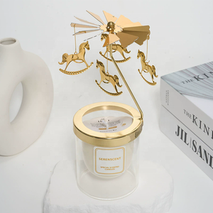 Portacandele Girevole in Metallo Personalizzato per Tea Light, Regalo <span class=keywords><strong>di</strong></span> Natale e Matrimonio, Supporto Rotante per Candele - Product Image 4
