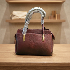 Sac à bandoulière BS INTERNATIONAL en cuir véritable de haute qualité pour femme, résistant à l'eau, avec fermeture éclair, capacité 2-2,9 L, deux poignées - Product Image 6