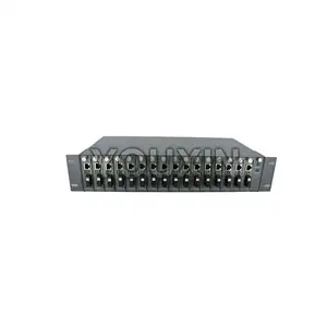 fiber optic media converter rack 14 slots with double powers