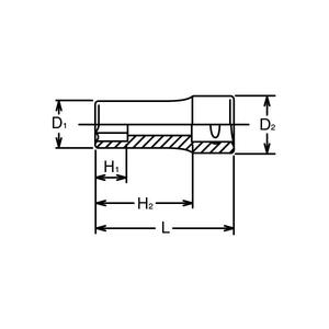 KOKEN - 6300M-52 3/4 ''Hex Metric Deep zócalo-EAN 4991644143399 HAND SOCKETS 3/4" - Product Image 2