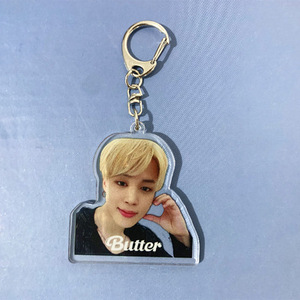 Vente flash Porte-clés coréen Star Key Chain Double face en acrylique Porte-clés Pardent <span class=keywords><strong>Butter</strong></span> <span class=keywords><strong>Jimin</strong></span> Suga Kpop Stars - Product Image 4