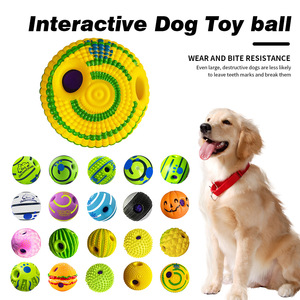 Mainan Anjing PVC Ramah Lingkungan dan Tahan Lama, Bola Mainan Anjing dengan Suara, untuk Menggigit dan Mengunyah, Gaya Kartun, dengan Lubang untuk Menyimpan Makanan - Product Image 5