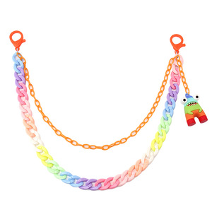 Yueli Candy Color Double Layer Acrylic & Lucite Resin Waist Chain <b>Cartoon</b> Pendant for Daily Wear Unisex Hip Hop Style Accessory - Product Image 5