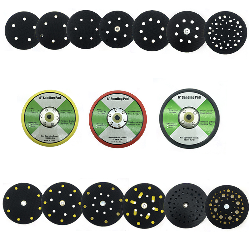 6-дюймовая Подушка с крючком и петлей, 12000 об/мин, двухсторонняя орбитальная шлифовальная Подушка с гладкой поверхностью для полировальной машины