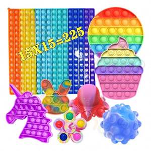 New 2025 Trendy Silicone Fidget Toys <b>Game</b> Kawaii EDC Push Light Stress Relief Desk Fidget Tools for Adults & Kids - Product Image 1