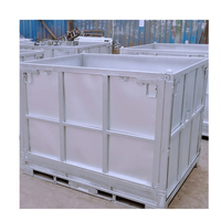 Conteneur métallique pliable et durable, boîte de palette industrielle zingué pour pneus usine de caoutchouc