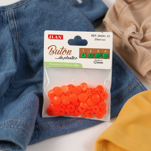 กระดุมพลาสติกแบบสแนป 12 มม. สีส้ม 20 ชิ้น สำหรับเสื้อผ้า - Product Image 3