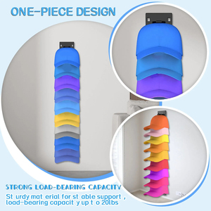 Strong Adhesive Wall-Mounted Multilayer Baseball Cap Rack Closet Door Bedroom Coat <b>Stand</b> <b>Hat</b> Organizer Storage Display Holder - Product Image 2