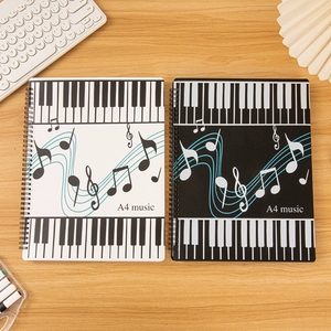 Wholesale Black And White 2‑Color <b>A4</b> Coil Music Sheet <b>Folder</b> Custom Music Organizer For Music School Supplies - Product Image 2