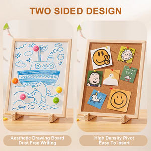 Lavagna lavagna lavagna per bambini in legno scuola materna foto staffa da parete espositore per opere di scrittura e disegno - Product Image 3