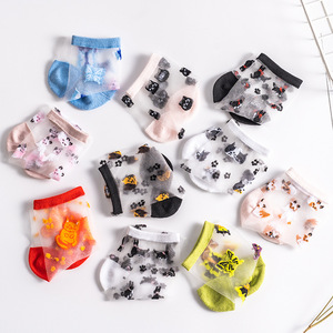 <span class=keywords><strong>Chaussettes</strong></span> fines transparentes à motif d'animaux mignons <span class=keywords><strong>renard</strong></span> papillon chats Mode Femmes <span class=keywords><strong>Chaussettes</strong></span> transparentes personnalisées - Product Image 3