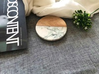 Sous-verre en marbre amusant, rond, hexagonal, en bois massif, classique, résistant à la chaleur, antidérapant, décoratif, pour tasse ou mug