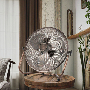 Ventilador de Piso de Metal Marrón Grande de 16 Pulgadas con Motor de Corriente Alterna de 3 Velocidades para Uso Doméstico, Hoteles, Garajes y Uso Comercial, Fabricante Industrial - Product Image 1