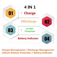 TZT DC 5V 2.1A carte de bricolage d'alimentation Mobile 4.2V Charge/décharge (boost)/protection de la batterie/module indicateur 3.7V lithium 18650