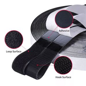 Bande Velcro auto-adhésive double face haute adhérence de 20 mm de large, fermeture à boucle et crochets en nylon - Product Image 1