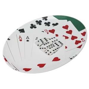 Piatto in Melamina Tematico Poker e Dadi, Piatto Stampato per Snack per Giochi e Carte - Product Image 4