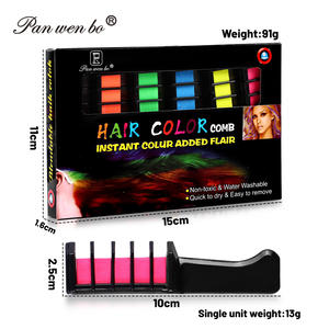 Tiza para el Cabello Lavable con Logotipo Personalizado de 6 Colores Panwenbo, Peine para Tiza para el Cabello, Tinte Temporal para el Cabello para Niñas - Product Image 2