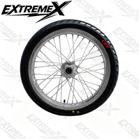 Juego de Ruedas Delanteras y Traseras Supermoto de 17 Pulgadas en Cromo Plateado para Motocicletas Eléctricas Talaria MX3 MX4