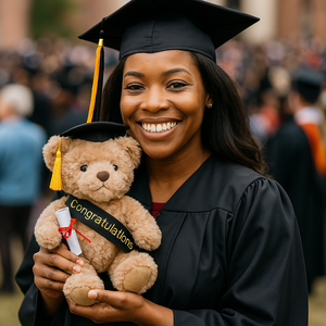 Ours en peluche de graduation, peluche douce avec chapeau et écharpe, cadeau de graduation pour félicitations, jouet pour cérémonie de remise de diplôme, brun - Product Image 3