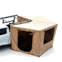 Auto-Camping Wasserdichtes 2m Freistehendes Ausziehbares Dachzelt 270 Grad Faltbares Vordach-Zelt mit Seitenwänden