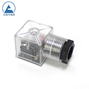 Hs501 Din43650a Junction <b>Box</b> Solenoid Valve Coil Plastic Screw Terminal Panel Mount Black Transparent - Product Image 2