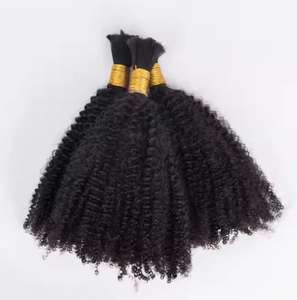 Usine prix de gros 100% <span class=keywords><strong>cheveux</strong></span> humains <span class=keywords><strong>Afro</strong></span> crépus bouclés 4c Texture <span class=keywords><strong>Afro</strong></span> en vrac tissage Extensions de <span class=keywords><strong>cheveux</strong></span> pour les femmes noires - Product Image 1