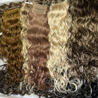 Extensions de cheveux humains 100% vierges en queue de cheval, couleur personnalisée, sans perte de cheveux, ondulation naturelle