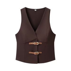 Nuevo Vestido Casual de Verano para Mujer, Corte Entallado, Sin Mangas, Cuello en V, Bloques de Color, Tirantes con Hebilla - Product Image 2