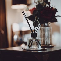 Diffuseur d'arômes à prix compétitif, décoration d'intérieur haut de gamme, bouteille ronde en verre, diffuseur à bâtonnets parfum jasmin pour décoration de table