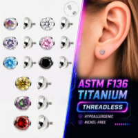 Thorrk Ear Stud Top Body Jewelry M0.9 Thread Piercing Accessories Jewelry