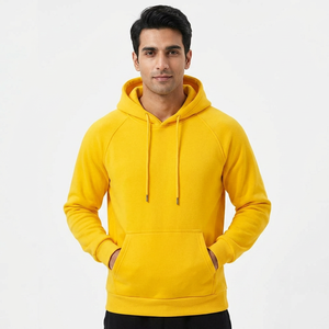 Sudadera con Capucha para Hombre, Estilo Casual, Hombros Caídos, Transpirable, Color Amarillo Mostaza - Product Image 1