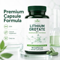 Capsules d'orotate de lithium, magnésium et L-triptophane, complément alimentaire à faible dose pour soutenir la santé du cerveau et de l'humeur, étiquette privée OEM