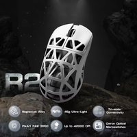 Ratón Inalámbrico para Juegos ATTACK SHARK R2 Tri-Modo, Aleación de Magnesio, Sensor PAW3950, Frecuencia de Sondeo de 8000Hz, Ultraligero de 45g, Ergonómico