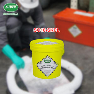 Kit anti-déversement d'hydrocarbures SABER pratique de 10 litres avec seau, kit de réponse aux déversements d'hydrocarbures haute visibilité pour l'entretien régulier - Product Image 5