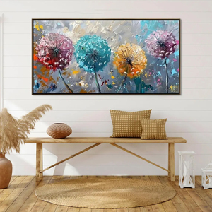 Cuadro Decorativo de Pared para el Hogar de Lujo, Impresión Artística Abstracta de Diente de León Colorido, Pintura al Óleo Pintada a Mano sobre Lienzo, Cuadro Grande Moderno para - Product Image 4