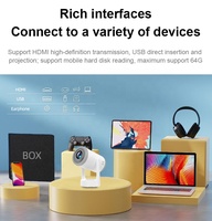 Mini projecteur 1080P personnalisé avec système Android 14 natif pour les soirées cinéma pour enfants avec éclairage et musique dans la chambre