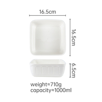 Ensemble de bols à pâtes ovales et rectangulaires, vaisselle de cuisine personnalisée, en relief de céramique blanche, 24 pièces