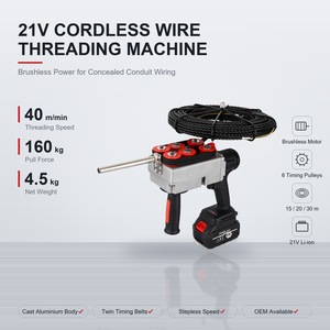 Estrattore di Cavi Portatile <span class=keywords><strong>a</strong></span> <span class=keywords><strong>Batteria</strong></span> al Litio 21V per Elettricisti, Macchina Elettrica Senza Fili per Infilare Fili - Product Image 1