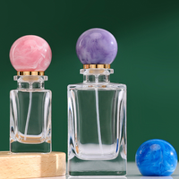 Flacon de parfum personnalisé de 30 ml, vide, luxueux, unique, à fond épais, élégant, carré, vaporisateur, transparent, rechargeable, en verre